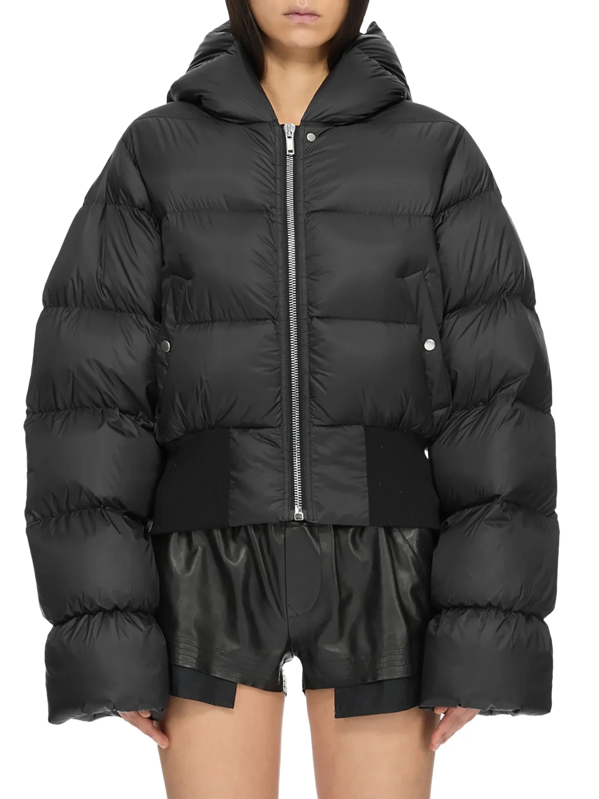 Rick Owens Women's Down Hooded Crop Puffer Jacket