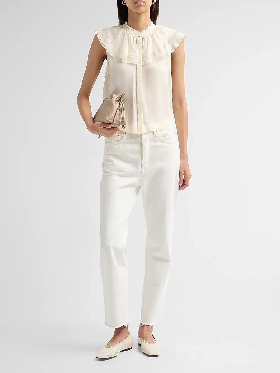 Frame Women's Lace Decor Soirée Silk Top | Thumbnail 2 Frame Women's Lace Decor Soirée Silk Top | Thumbnail 2