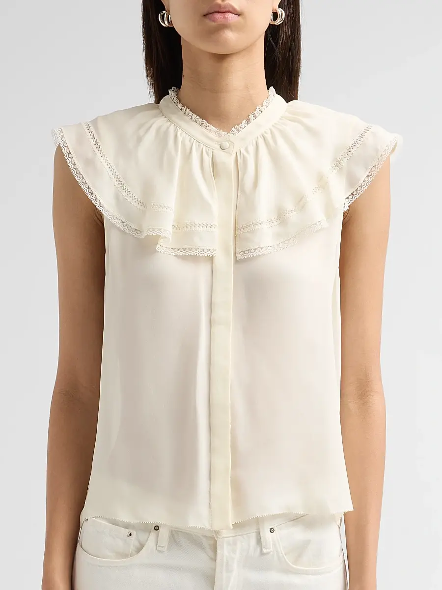Frame Women's Lace Decor Soirée Silk Top | Thumbnail 5 Frame Women's Lace Decor Soirée Silk Top | Thumbnail 5