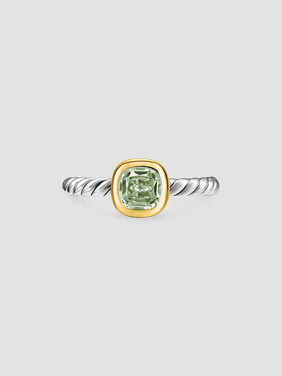David Yurman Women's DY Mercer Color Cable Ring in Sterling Silver - New Prasiolite | Thumbnail 3 David Yurman Women's DY Mercer Color Cable Ring in Sterling Silver - New Prasiolite | Thumbnail 3