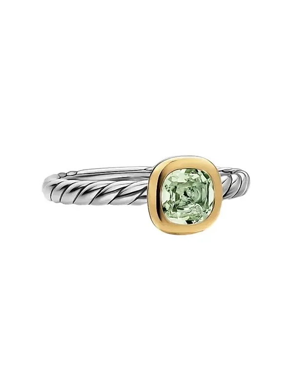 Women's DY Mercer Color Cable Ring in Sterling Silver - New Prasiolite Women's DY Mercer Color Cable Ring in Sterling Silver - New Prasiolite