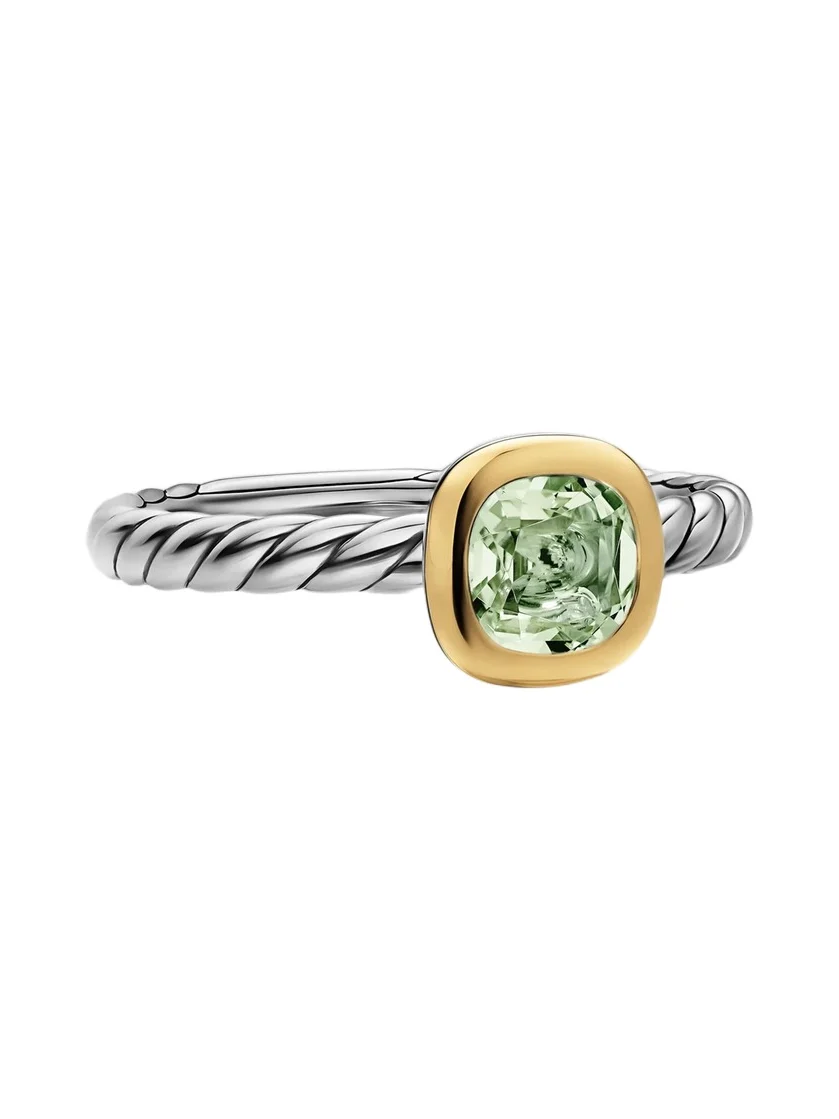 David Yurman Women's DY Mercer Color Cable Ring in Sterling Silver - New Prasiolite