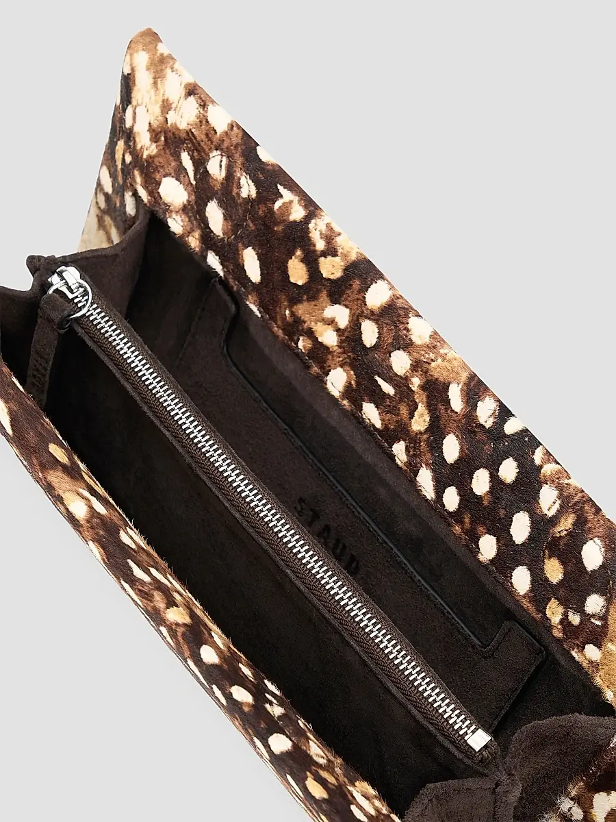 Staud Women's Muse Fawn-Print Calf Hair Clutch | Thumbnail 5 Staud Women's Muse Fawn-Print Calf Hair Clutch | Thumbnail 5