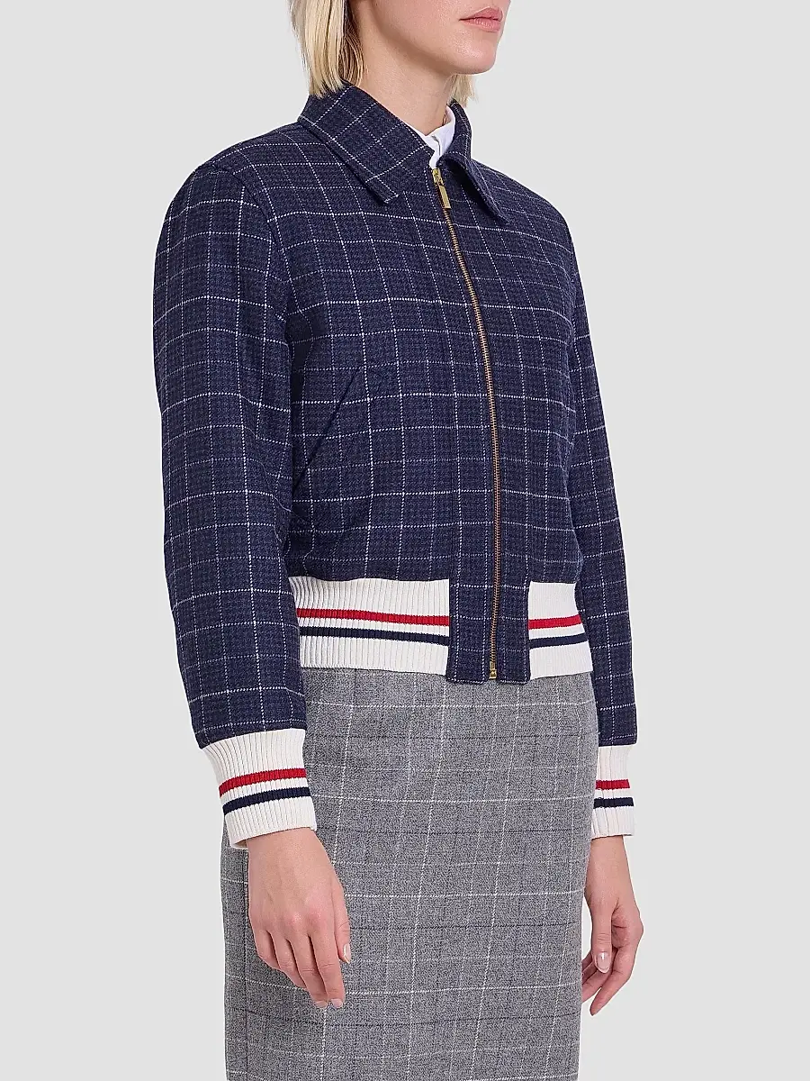 Thom Browne Women's Wool Crop Flight Jacket | Thumbnail 4 Thom Browne Women's Wool Crop Flight Jacket | Thumbnail 4