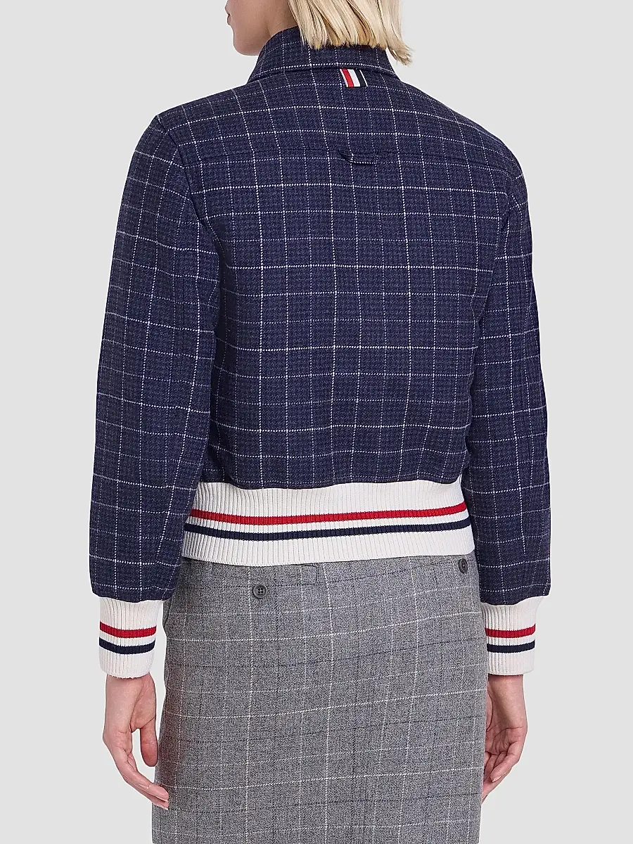 Thom Browne Women's Wool Crop Flight Jacket | Thumbnail 5 Thom Browne Women's Wool Crop Flight Jacket | Thumbnail 5
