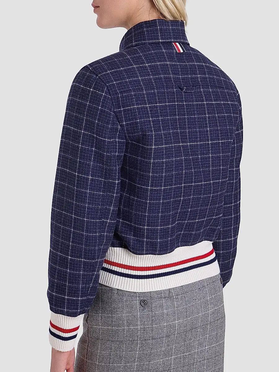 Thom Browne Women's Wool Crop Flight Jacket | Thumbnail 6 Thom Browne Women's Wool Crop Flight Jacket | Thumbnail 6