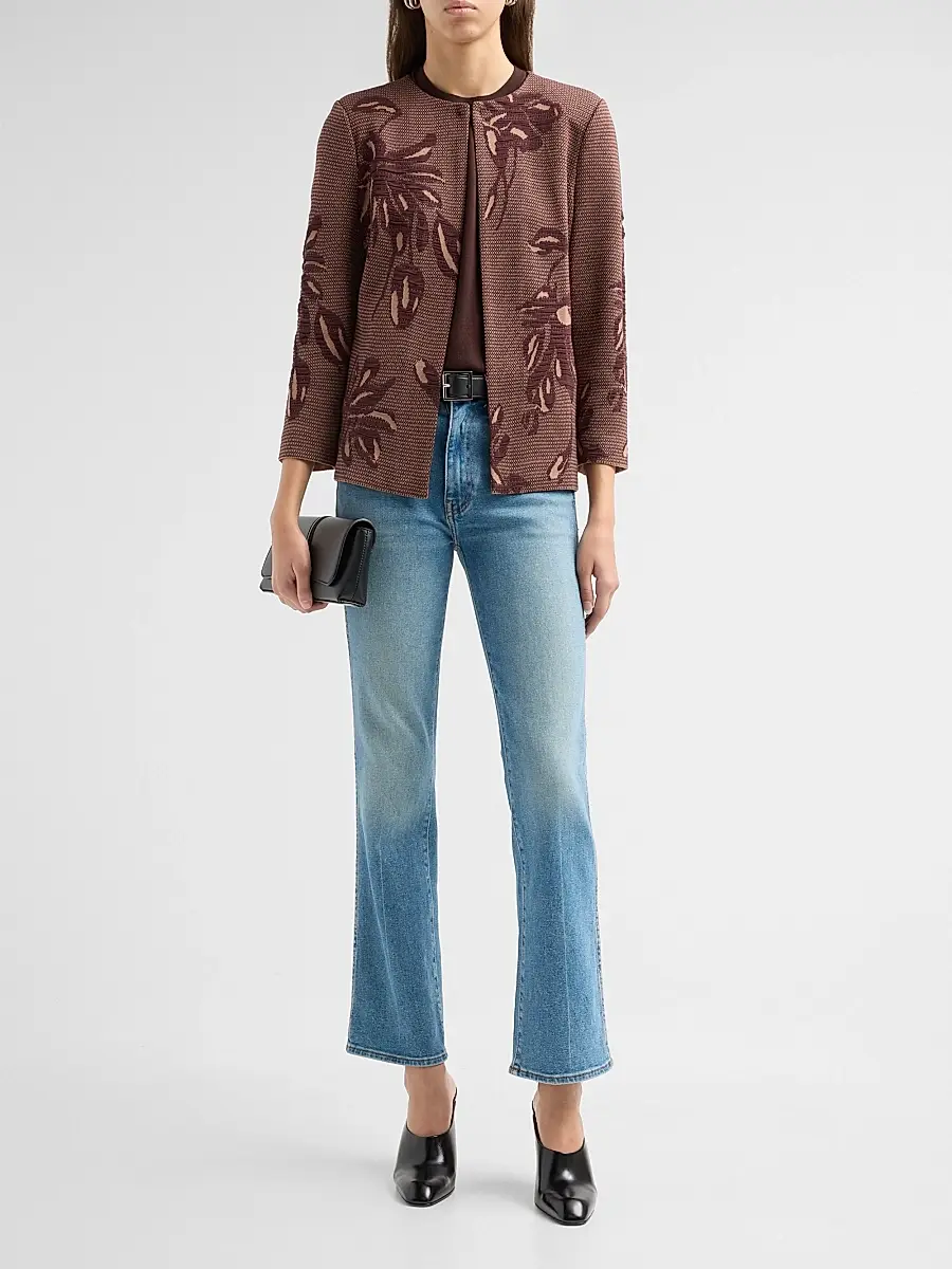 Misook Women's Heritage Floral Jacquard Jacket | Thumbnail 2 Misook Women's Heritage Floral Jacquard Jacket | Thumbnail 2