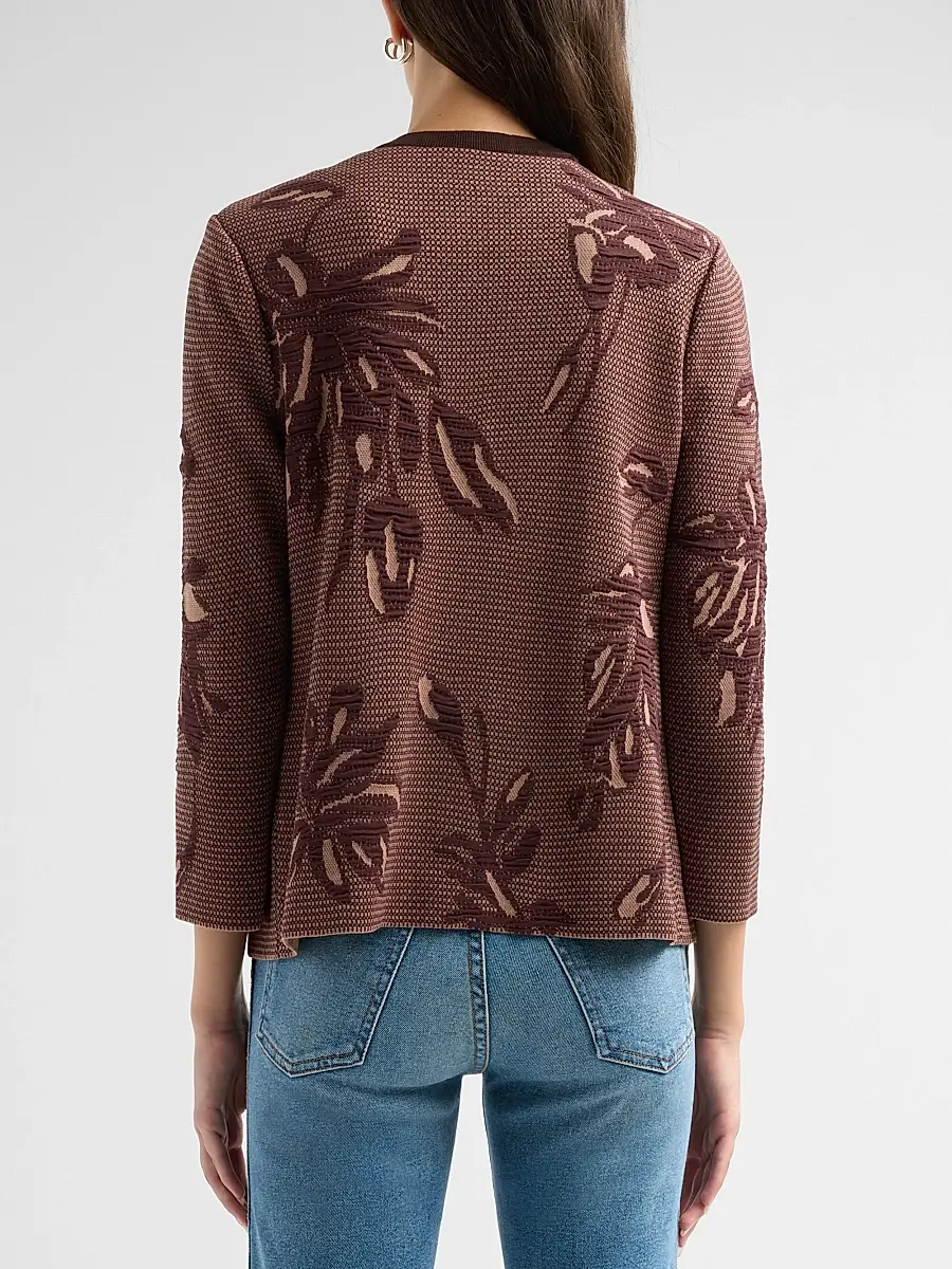 Misook Women's Heritage Floral Jacquard Jacket | Thumbnail 3 Misook Women's Heritage Floral Jacquard Jacket | Thumbnail 3