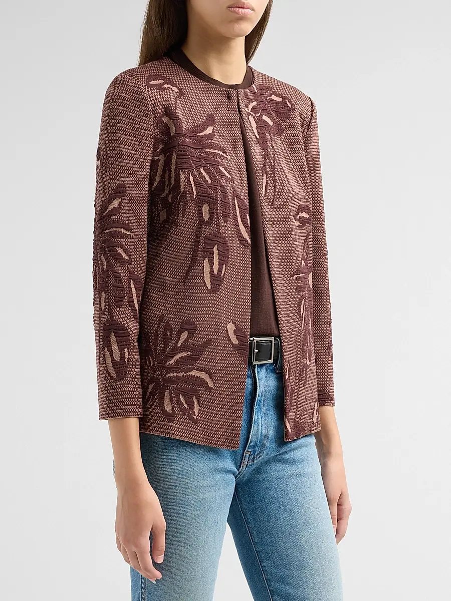 Misook Women's Heritage Floral Jacquard Jacket | Thumbnail 4 Misook Women's Heritage Floral Jacquard Jacket | Thumbnail 4