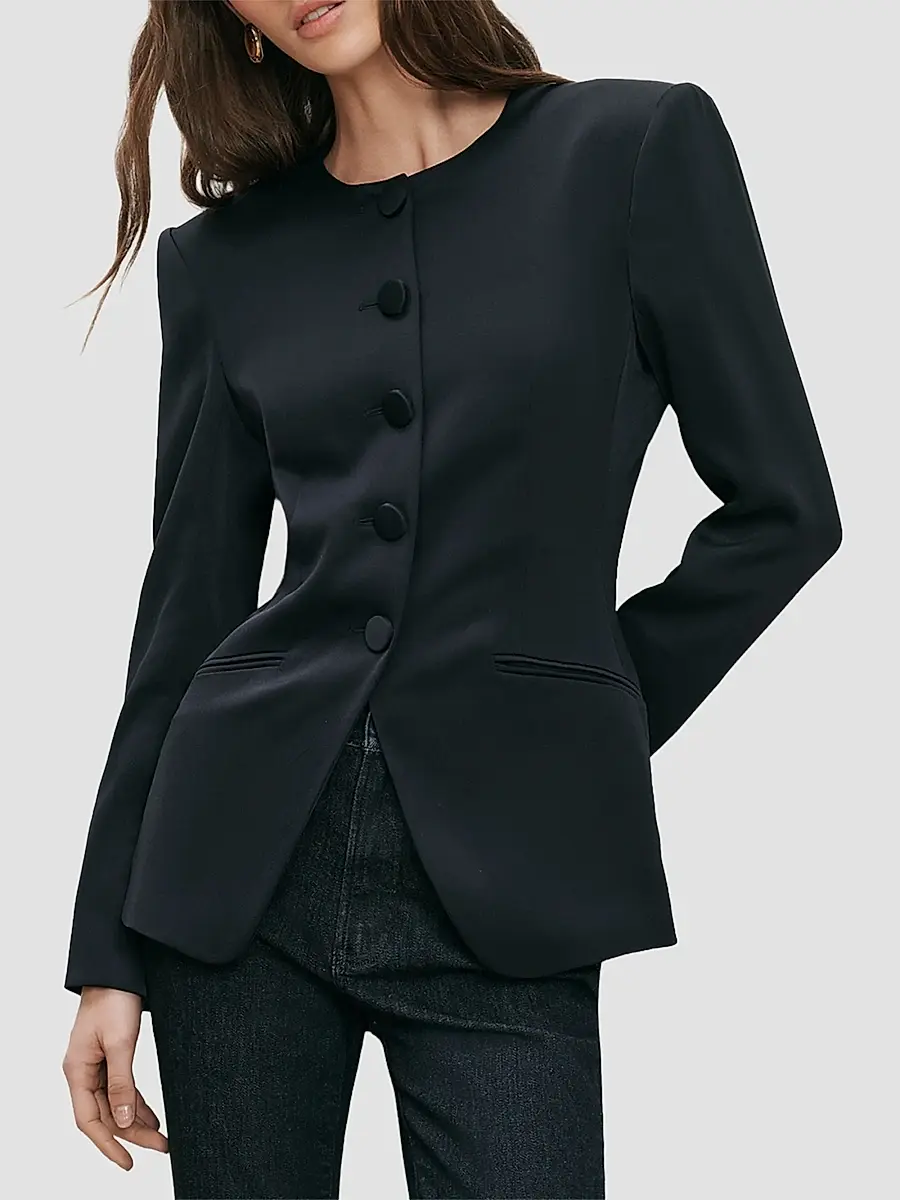Veronica Beard Women's Wryllen Collarless Jacket | Thumbnail 4 Veronica Beard Women's Wryllen Collarless Jacket | Thumbnail 4