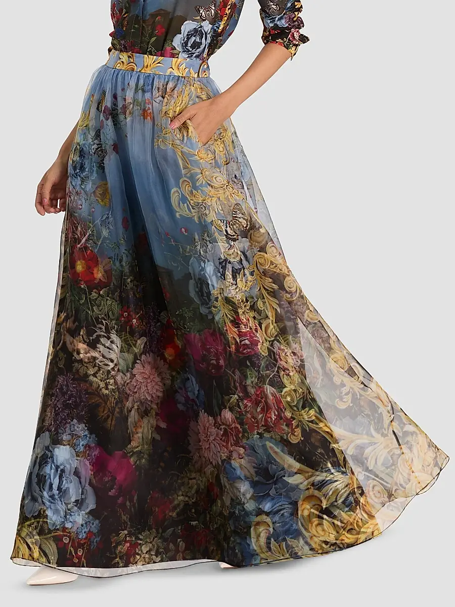 Alice + Olivia Women's Dixie Silk A-Line Maxi Skirt | Thumbnail 5