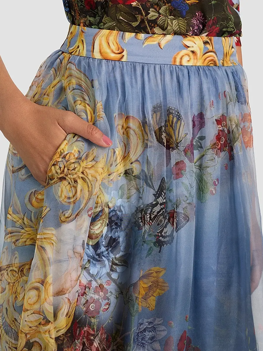 Alice + Olivia Women's Dixie Silk A-Line Maxi Skirt | Thumbnail 6