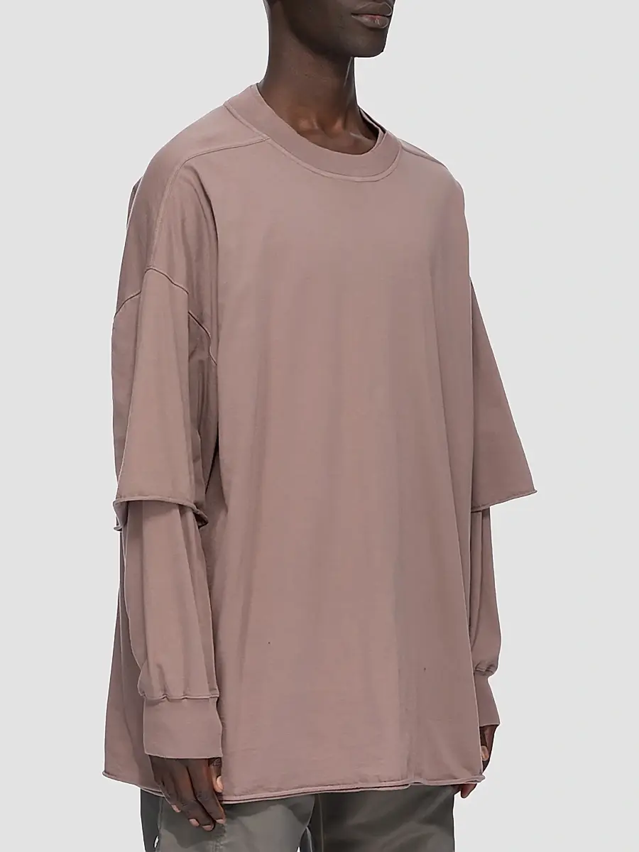 DRKSHDW by Rick Owens Men's Tommy Hustler Cotton Layered Sweatshirt | Thumbnail 4 DRKSHDW by Rick Owens Men's Tommy Hustler Cotton Layered Sweatshirt | Thumbnail 4