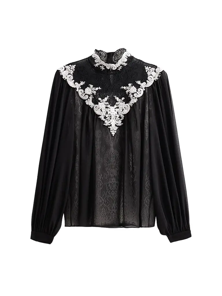 Women's Teagan Lace-Embroidered Blouse Women's Teagan Lace-Embroidered Blouse
