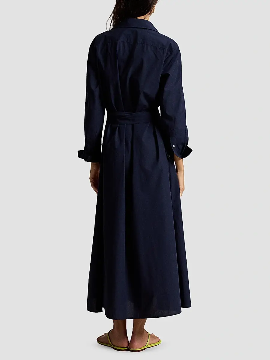 Polo Ralph Lauren Women's Cotton Canvas Tie-Waist Shirtdress | Thumbnail 3 Polo Ralph Lauren Women's Cotton Canvas Tie-Waist Shirtdress | Thumbnail 3