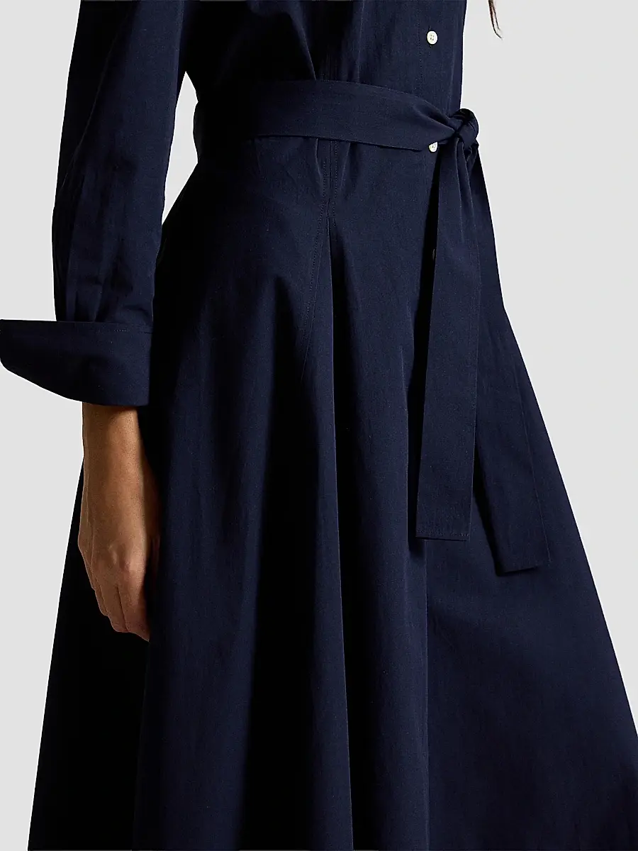 Polo Ralph Lauren Women's Cotton Canvas Tie-Waist Shirtdress | Thumbnail 5 Polo Ralph Lauren Women's Cotton Canvas Tie-Waist Shirtdress | Thumbnail 5