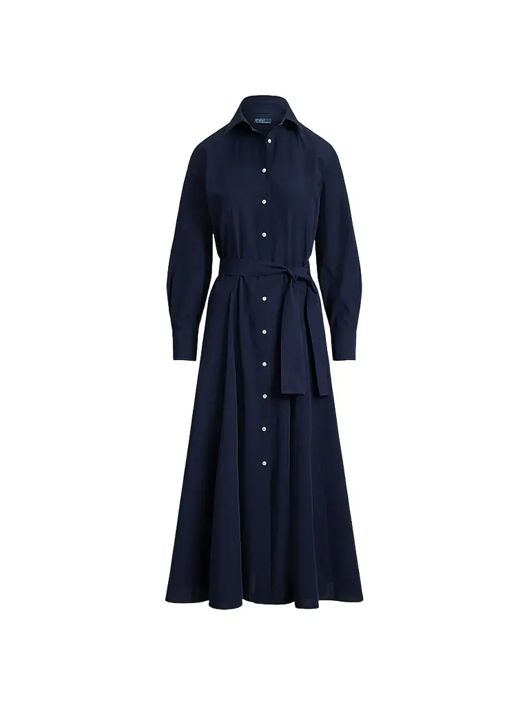 Polo Ralph Lauren Women's Cotton Canvas Tie-Waist Shirtdress