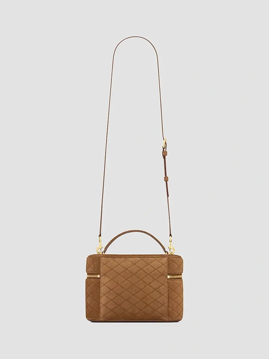 Saint Laurent Women's Gaby Vanity Large Bag in Suede - Caramel Cognac | Thumbnail 2 Saint Laurent Women's Gaby Vanity Large Bag in Suede - Caramel Cognac | Thumbnail 2