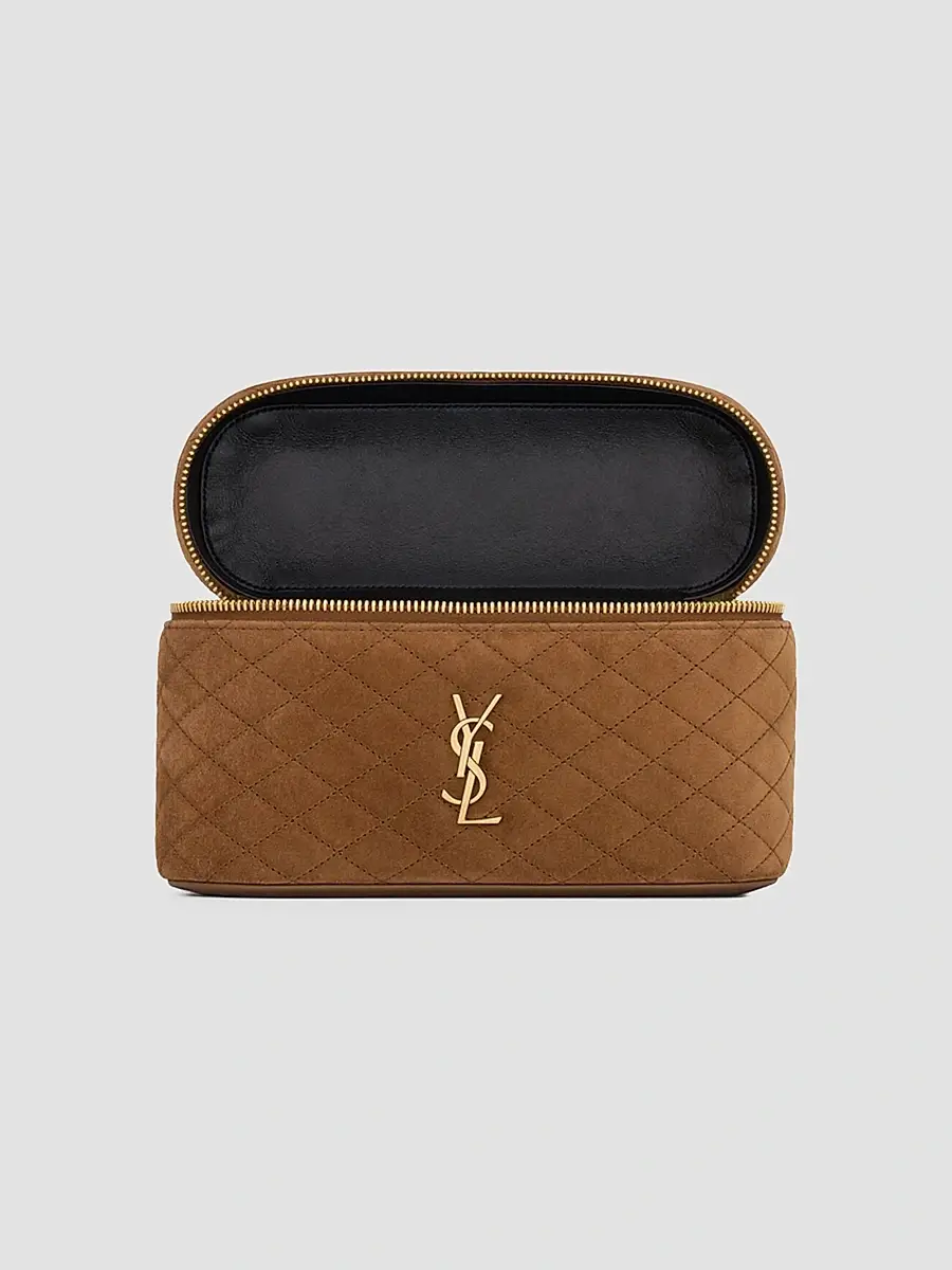 Saint Laurent Women's Gaby Vanity Large Bag in Suede - Caramel Cognac | Thumbnail 3 Saint Laurent Women's Gaby Vanity Large Bag in Suede - Caramel Cognac | Thumbnail 3