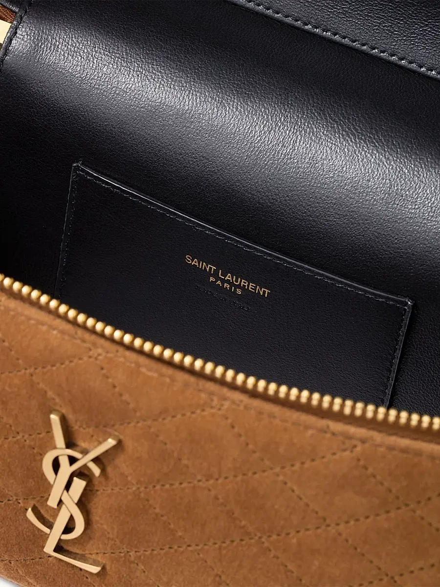 Saint Laurent Women's Gaby Vanity Large Bag in Suede - Caramel Cognac | Thumbnail 4 Saint Laurent Women's Gaby Vanity Large Bag in Suede - Caramel Cognac | Thumbnail 4