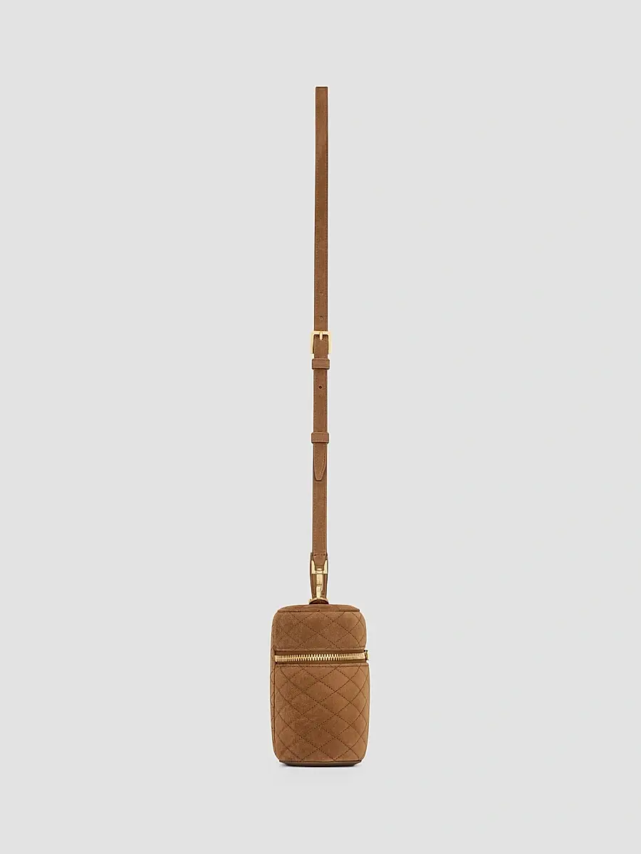 Saint Laurent Women's Gaby Vanity Large Bag in Suede - Caramel Cognac | Thumbnail 5 Saint Laurent Women's Gaby Vanity Large Bag in Suede - Caramel Cognac | Thumbnail 5