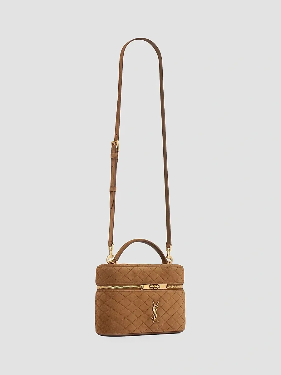 Saint Laurent Women's Gaby Vanity Large Bag in Suede - Caramel Cognac | Thumbnail 6 Saint Laurent Women's Gaby Vanity Large Bag in Suede - Caramel Cognac | Thumbnail 6