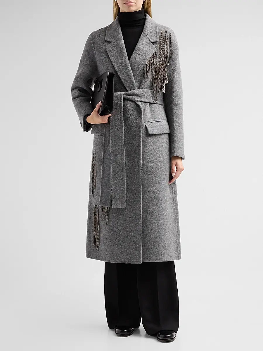 Kobi Halperin Women's Sydni Embellished Fringe Coat | Thumbnail 2