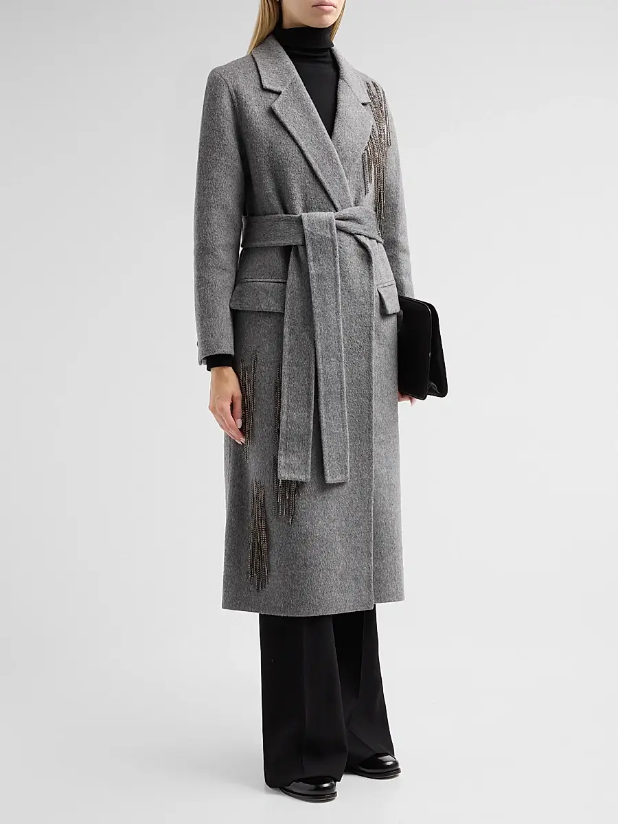 Kobi Halperin Women's Sydni Embellished Fringe Coat | Thumbnail 4