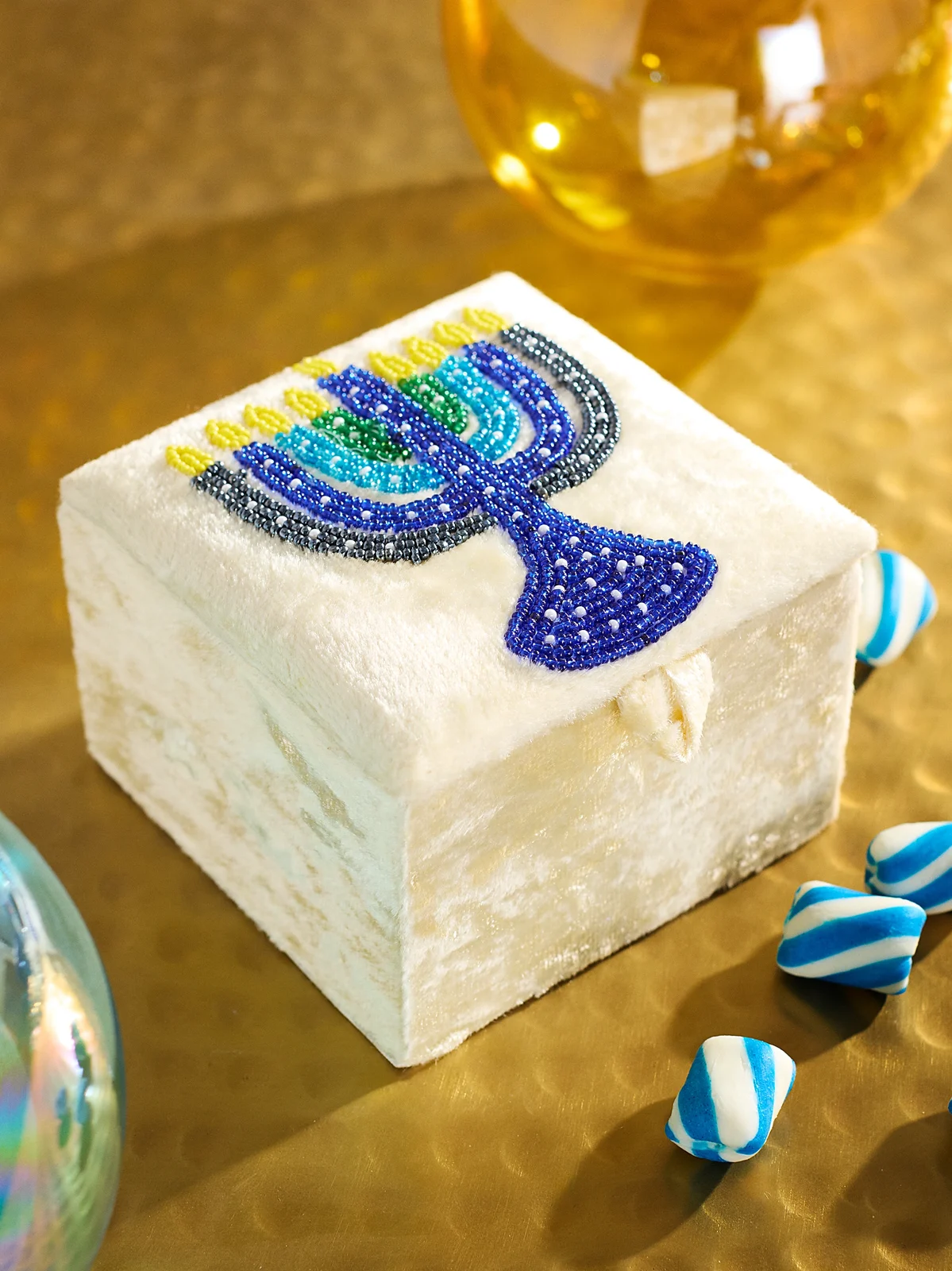 Sudha Pennathur Menorah Velvet Keepsake Box