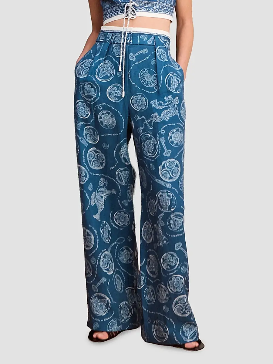 ALÉMAIS Women's Lucky Floral Pleated Trousers | Thumbnail 4 ALÉMAIS Women's Lucky Floral Pleated Trousers | Thumbnail 4