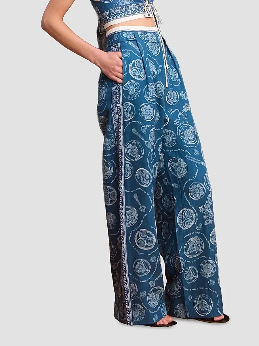 ALÉMAIS Women's Lucky Floral Pleated Trousers | Thumbnail 6 ALÉMAIS Women's Lucky Floral Pleated Trousers | Thumbnail 6