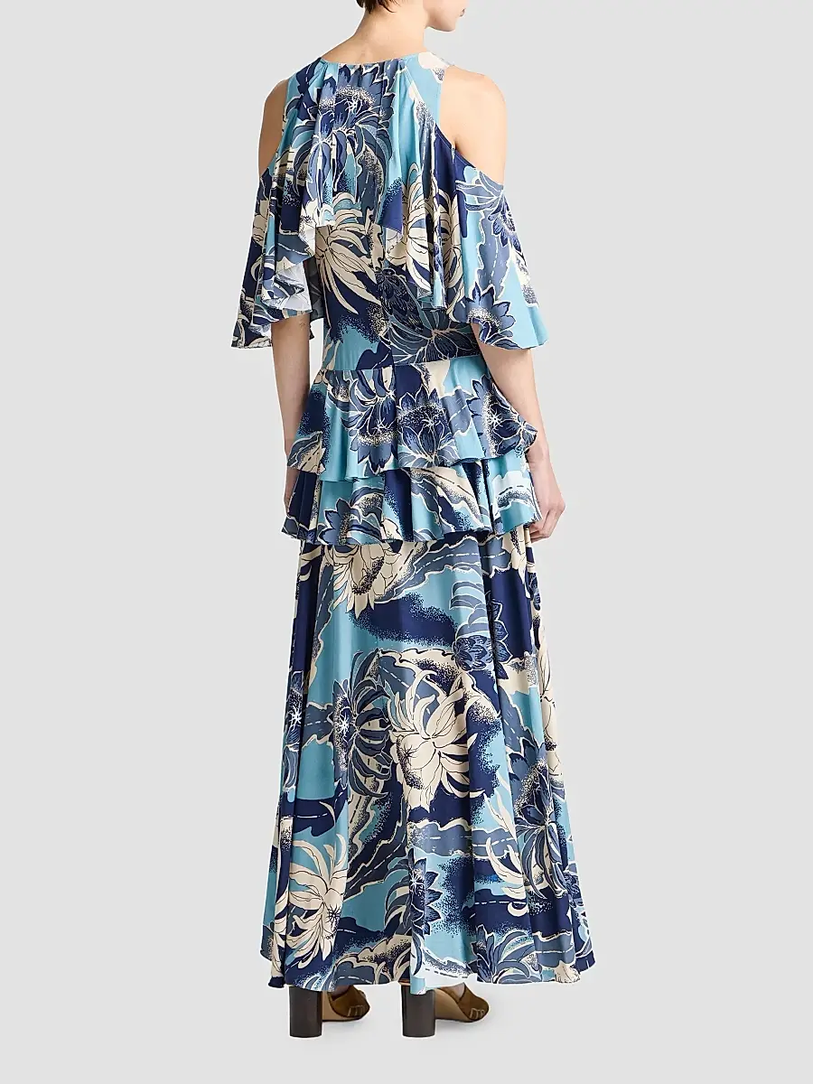 JW Anderson Women's Cutout-Shoulder Ruffled Maxi Dress | Thumbnail 2