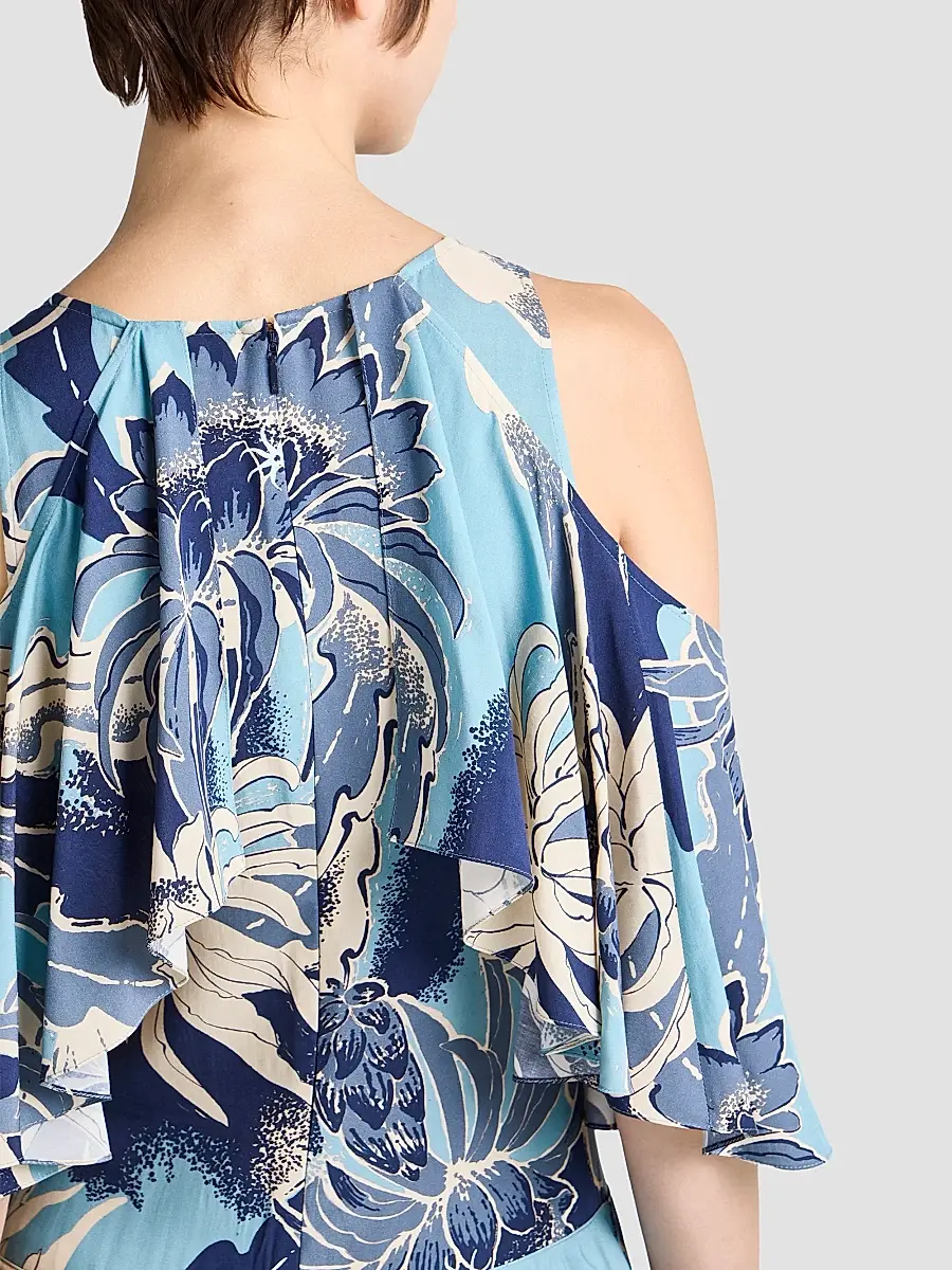 JW Anderson Women's Cutout-Shoulder Ruffled Maxi Dress | Thumbnail 4