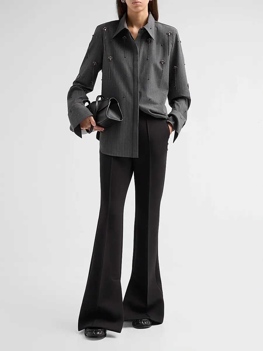 Kobi Halperin Women's Bridget Embellished Pinstripe Blouse | Thumbnail 2 Kobi Halperin Women's Bridget Embellished Pinstripe Blouse | Thumbnail 2