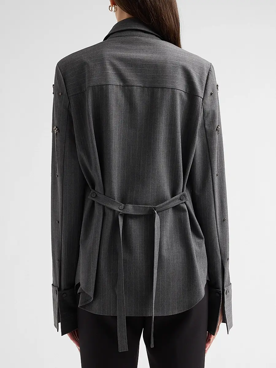 Kobi Halperin Women's Bridget Embellished Pinstripe Blouse | Thumbnail 3 Kobi Halperin Women's Bridget Embellished Pinstripe Blouse | Thumbnail 3