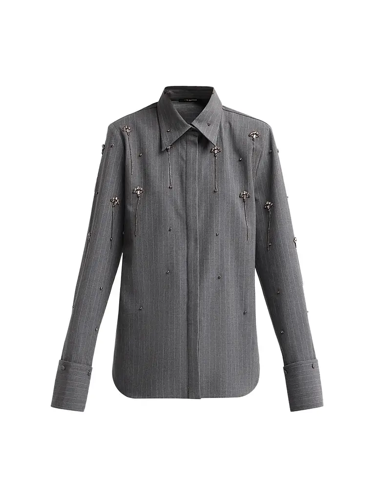 Kobi Halperin Women's Bridget Embellished Pinstripe Blouse
