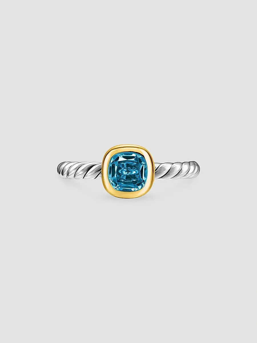 David Yurman Women's DY Mercer Color Cable Ring in Sterling Silver - Hampton Blue Topaz | Thumbnail 3 David Yurman Women's DY Mercer Color Cable Ring in Sterling Silver - Hampton Blue Topaz | Thumbnail 3