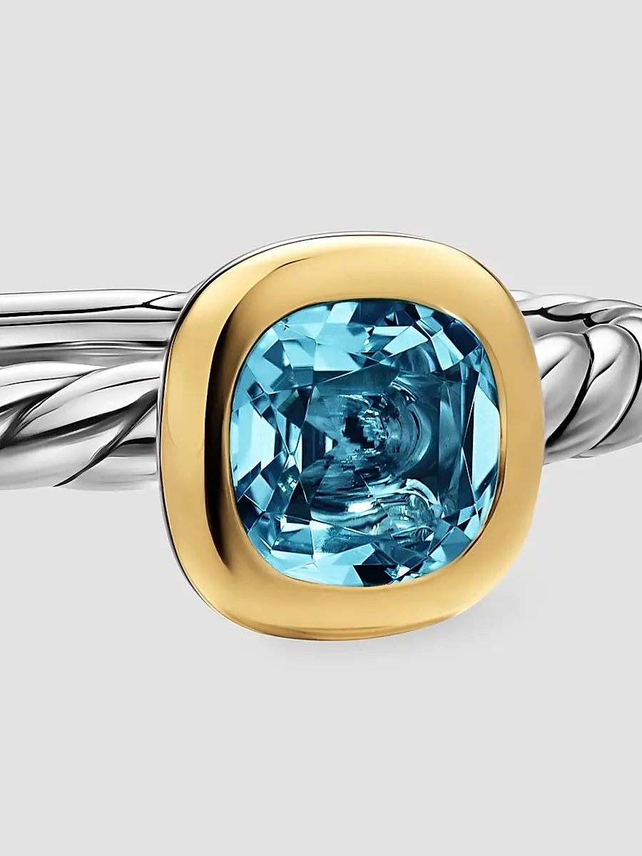 David Yurman Women's DY Mercer Color Cable Ring in Sterling Silver - Hampton Blue Topaz | Thumbnail 4 David Yurman Women's DY Mercer Color Cable Ring in Sterling Silver - Hampton Blue Topaz | Thumbnail 4