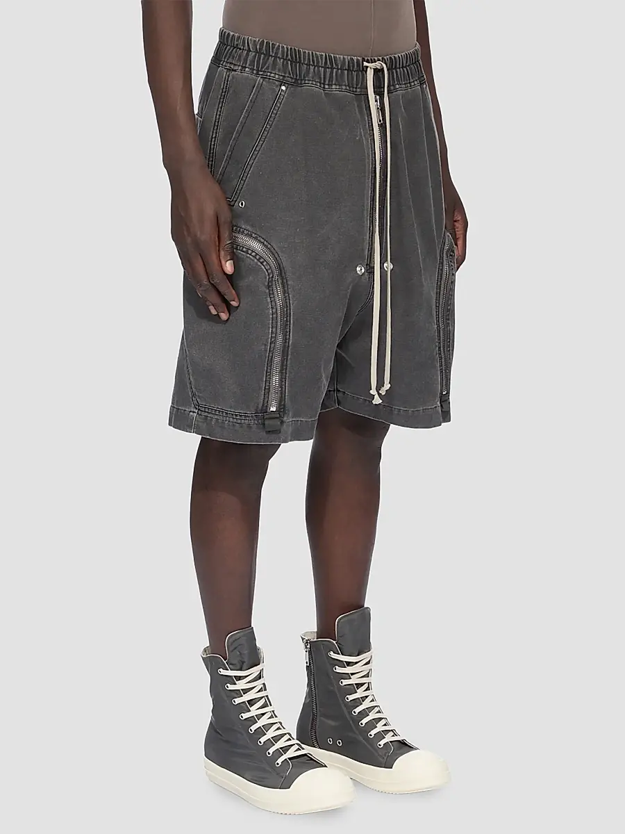 DRKSHDW by Rick Owens Men's Bauhaus Denim Track Shorts | Thumbnail 4