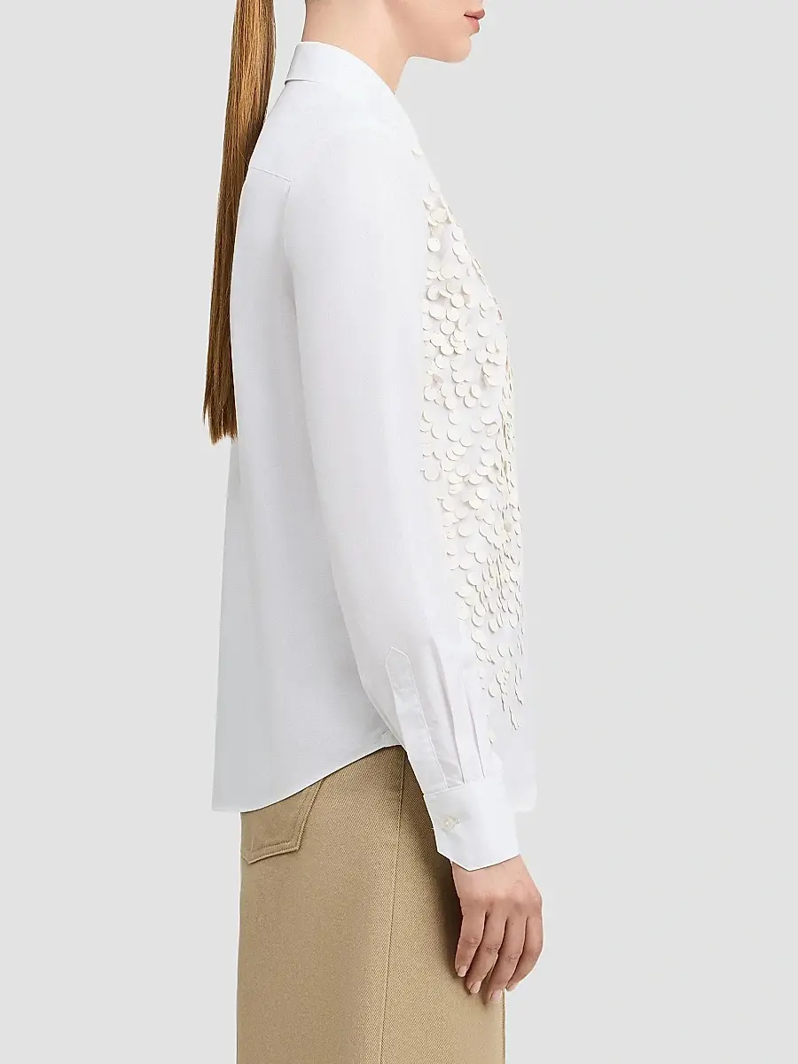 Derek Lam Women's Kehlani Sequin-Embellished Cotton Poplin Shirt | Thumbnail 5 Derek Lam Women's Kehlani Sequin-Embellished Cotton Poplin Shirt | Thumbnail 5