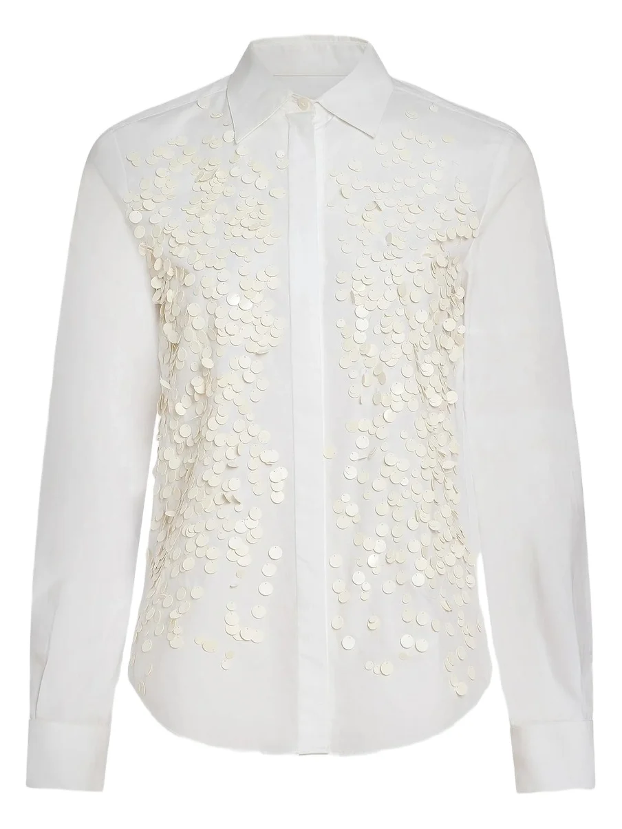 Derek Lam Women's Kehlani Sequin-Embellished Cotton Poplin Shirt
