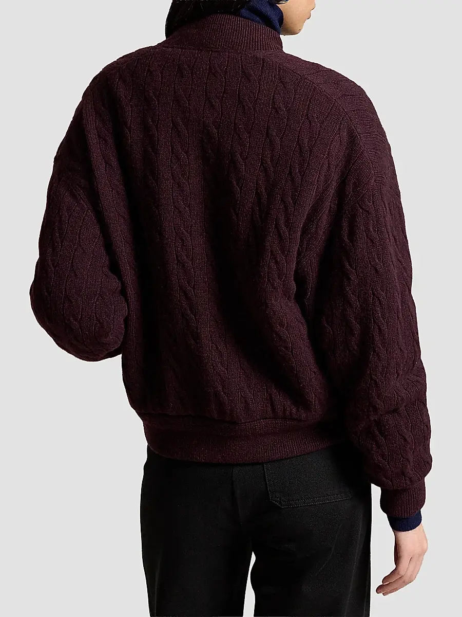 Polo Ralph Lauren Women's Cable-Knit Wool-Cashmere Jacket | Thumbnail 3 Polo Ralph Lauren Women's Cable-Knit Wool-Cashmere Jacket | Thumbnail 3