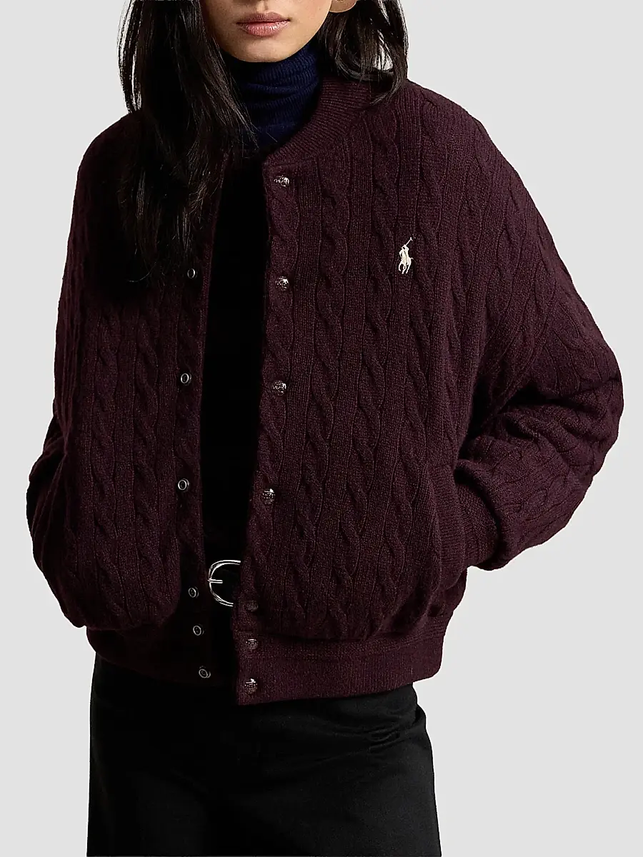 Polo Ralph Lauren Women's Cable-Knit Wool-Cashmere Jacket | Thumbnail 4 Polo Ralph Lauren Women's Cable-Knit Wool-Cashmere Jacket | Thumbnail 4