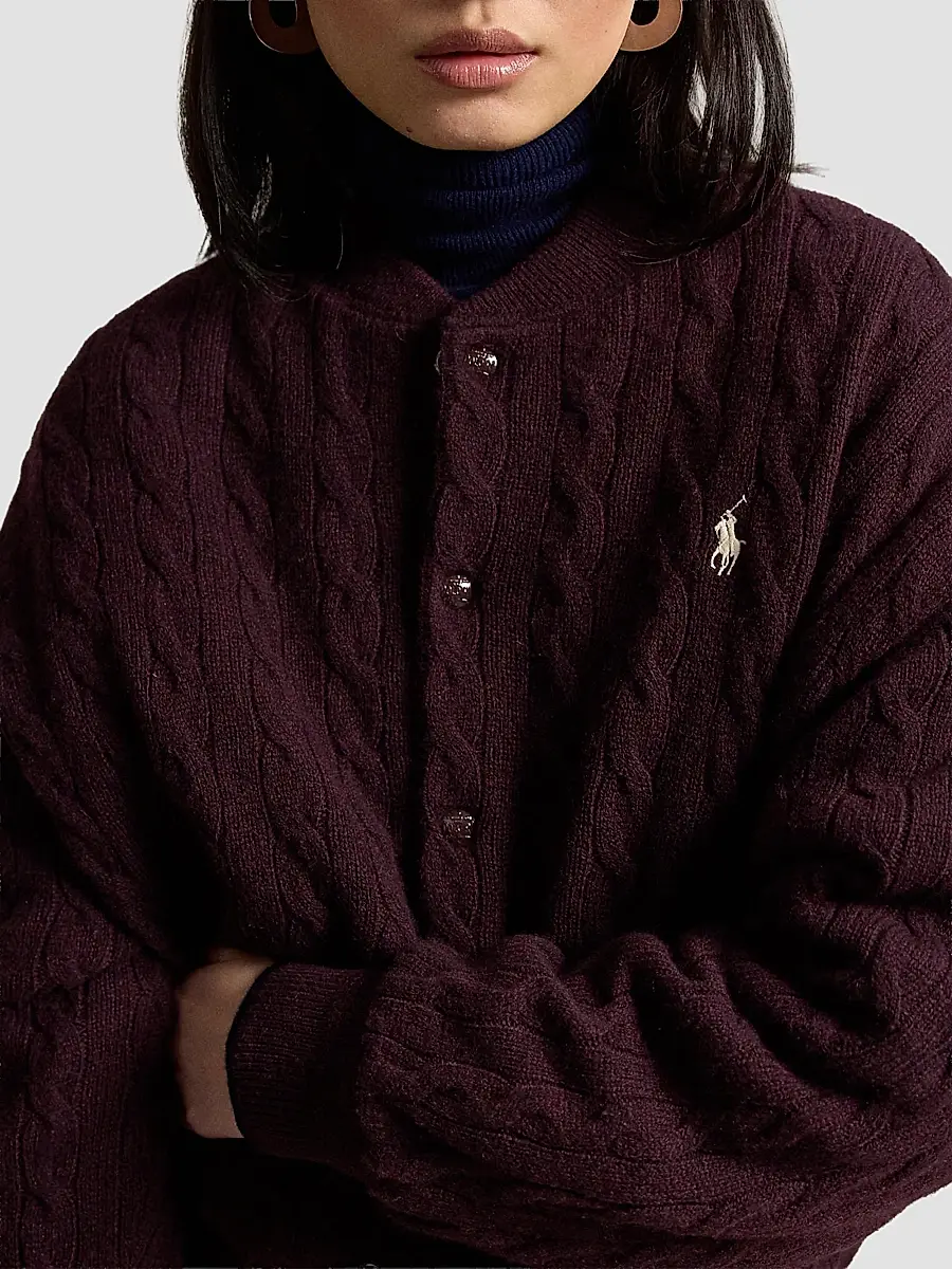 Polo Ralph Lauren Women's Cable-Knit Wool-Cashmere Jacket | Thumbnail 5 Polo Ralph Lauren Women's Cable-Knit Wool-Cashmere Jacket | Thumbnail 5