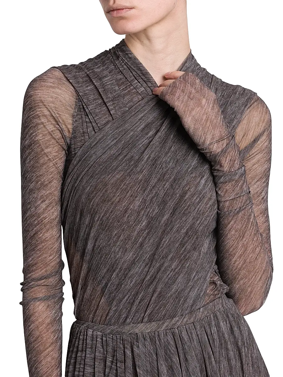 Philosophy di Lorenzo Serafini Women's Printed Stretch Tulle Bodysuit | Thumbnail 6 Philosophy di Lorenzo Serafini Women's Printed Stretch Tulle Bodysuit | Thumbnail 6