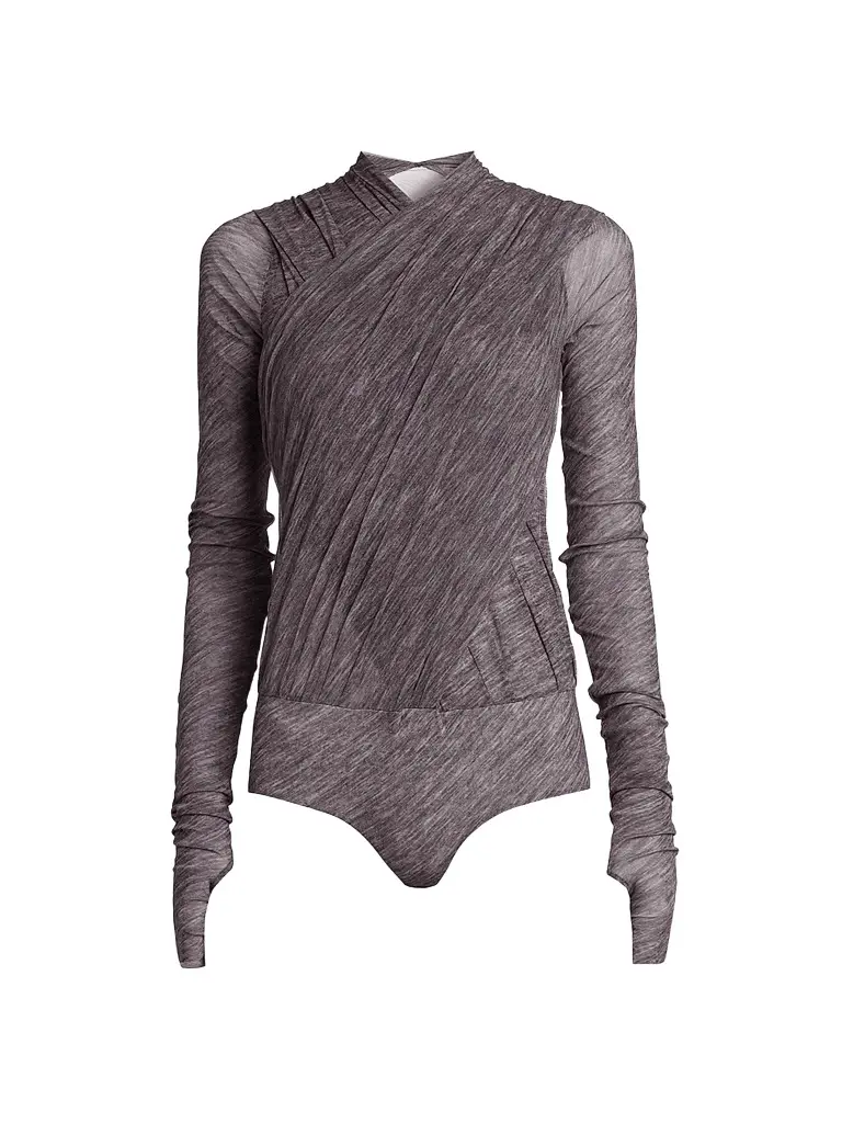Philosophy di Lorenzo Serafini Women's Printed Stretch Tulle Bodysuit