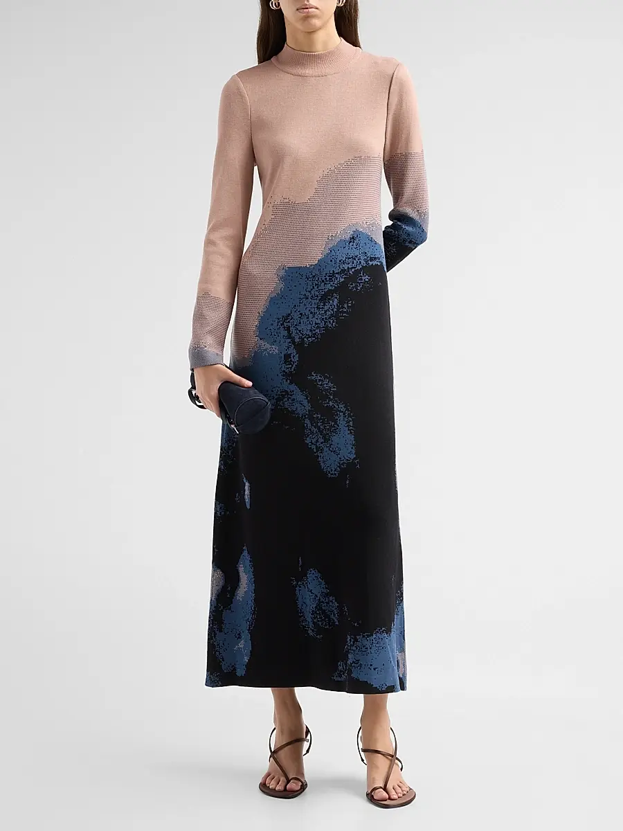 Misook Women's Landscape A-Line Maxi Dress | Thumbnail 2 Misook Women's Landscape A-Line Maxi Dress | Thumbnail 2
