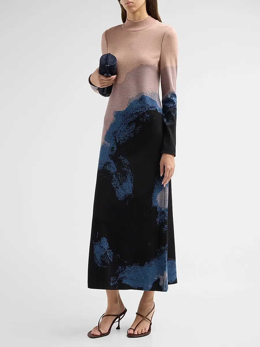 Misook Women's Landscape A-Line Maxi Dress | Thumbnail 4 Misook Women's Landscape A-Line Maxi Dress | Thumbnail 4
