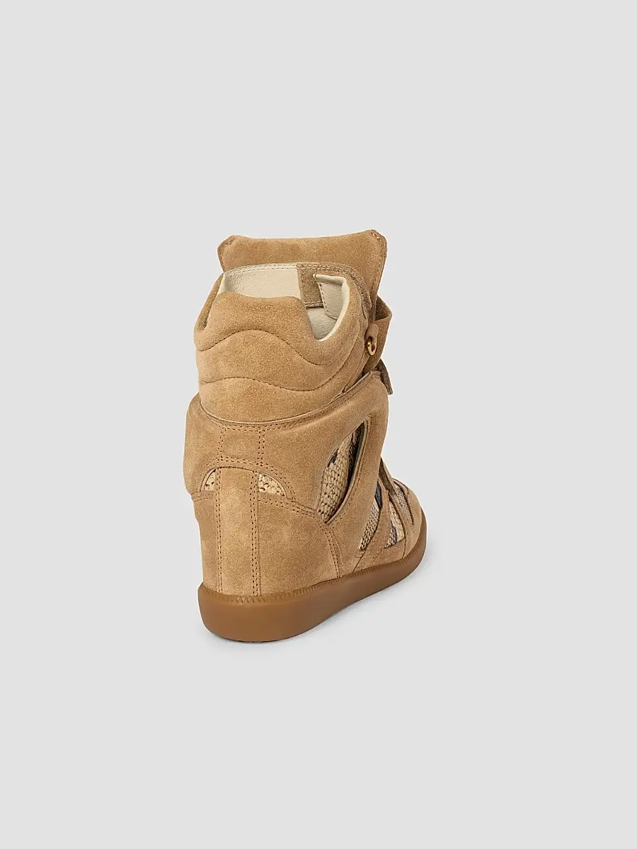 Isabel Marant Women's Bekett Ring 50MM Suede & Snake-Embossed Leather High-Top Sneakers | Thumbnail 2