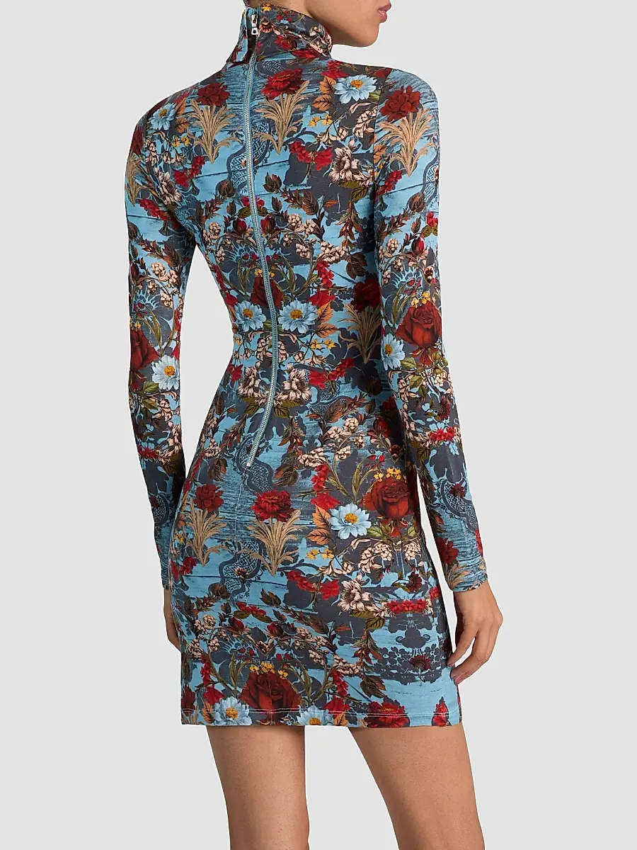 Alice + Olivia Women's Delora Printed Body-Con Mini Dress | Thumbnail 3 Alice + Olivia Women's Delora Printed Body-Con Mini Dress | Thumbnail 3